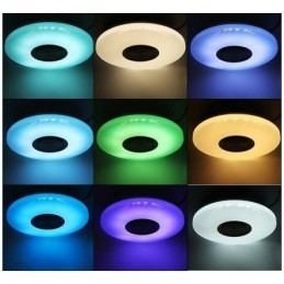 Luminária decorativa embutida com controle remoto por aplicativo, lâmpada com alto-falante musical Bluetooth