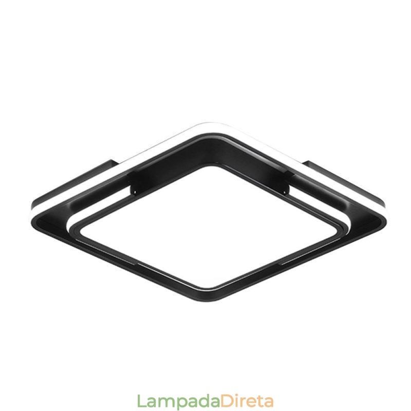 Luminária de teto quadrada de acrílico simples e moderna embutida