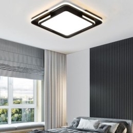 Luminária de teto quadrada de acrílico simples e moderna embutida
