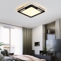 Luminária de teto quadrada de acrílico simples e moderna embutida