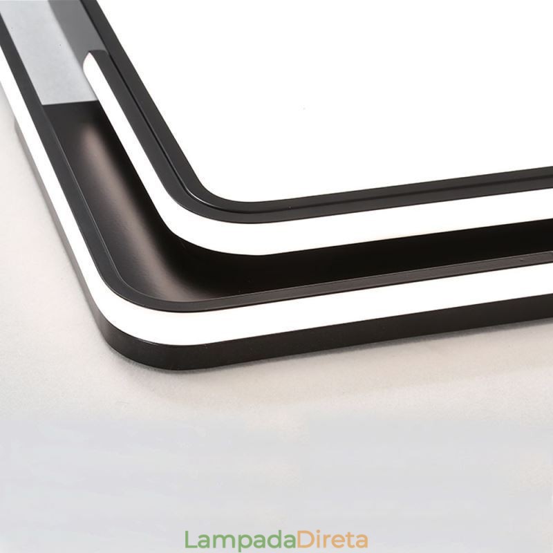 Luminária de teto quadrada de acrílico simples e moderna embutida