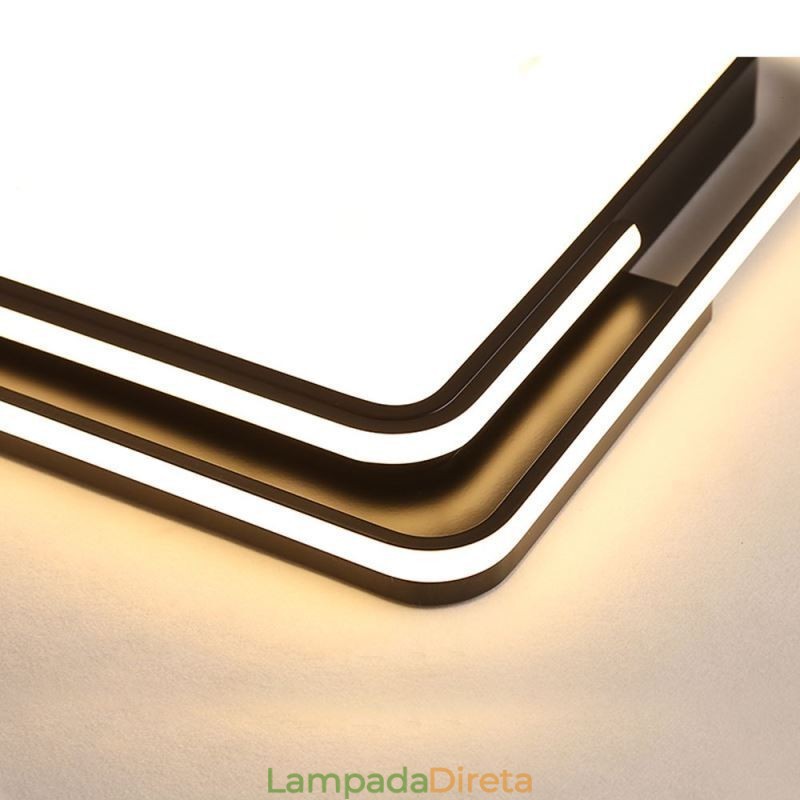 Luminária de teto quadrada de acrílico simples e moderna embutida
