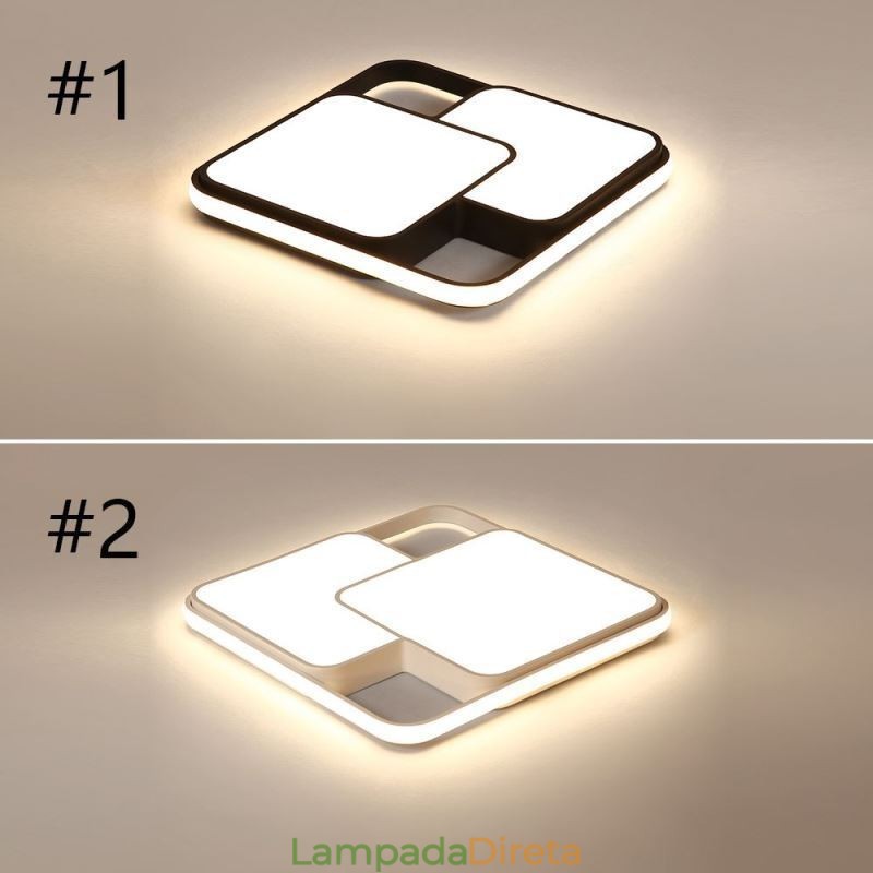 Luminária de teto geométrica moderna embutida em acrílico para decoração