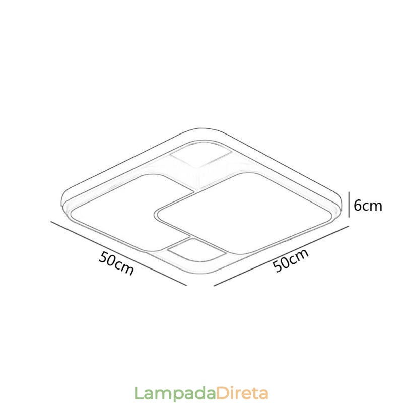 Luminária de teto geométrica moderna embutida em acrílico para decoração