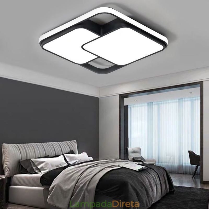Luminária de teto geométrica moderna embutida em acrílico para decoração