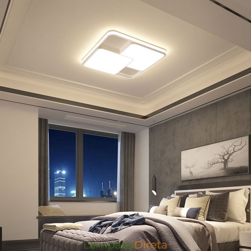 Luminária de teto geométrica moderna embutida em acrílico para decoração