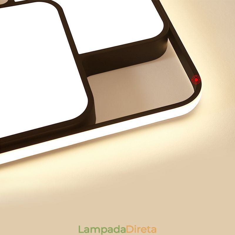 Luminária de teto geométrica moderna embutida em acrílico para decoração