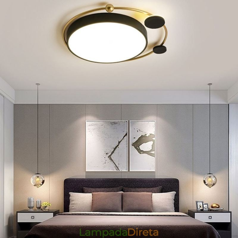 Luminária de teto contemporânea embutida em acrílico circular