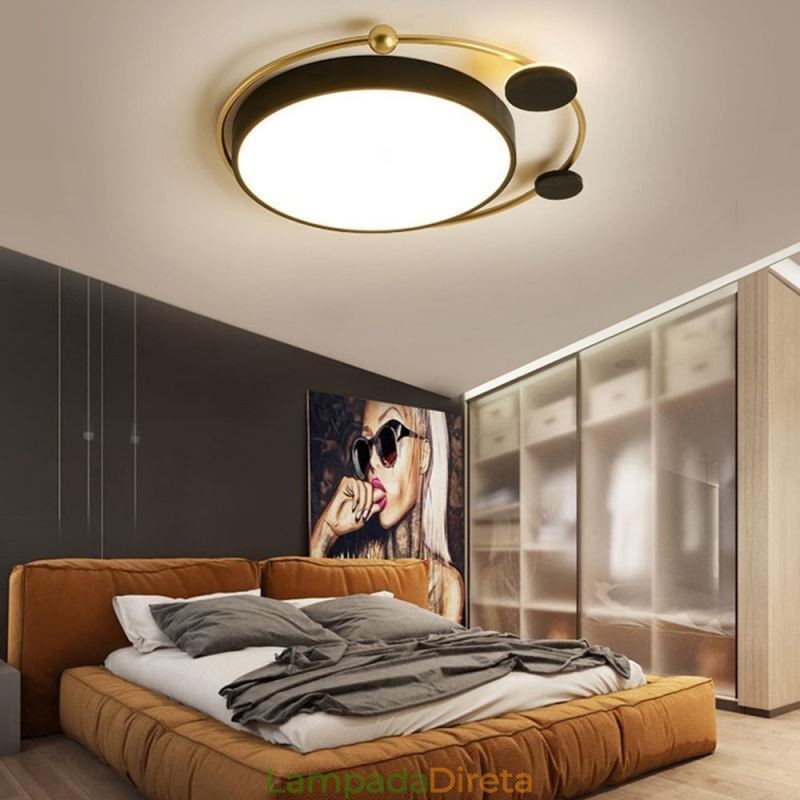 Luminária de teto contemporânea embutida em acrílico circular