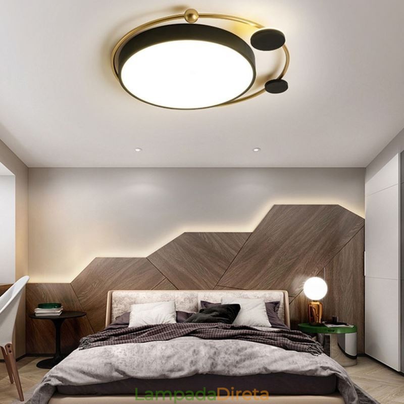 Luminária de teto contemporânea embutida em acrílico circular