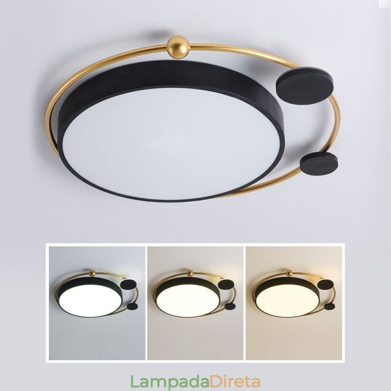 Luminária de teto contemporânea embutida em acrílico circular