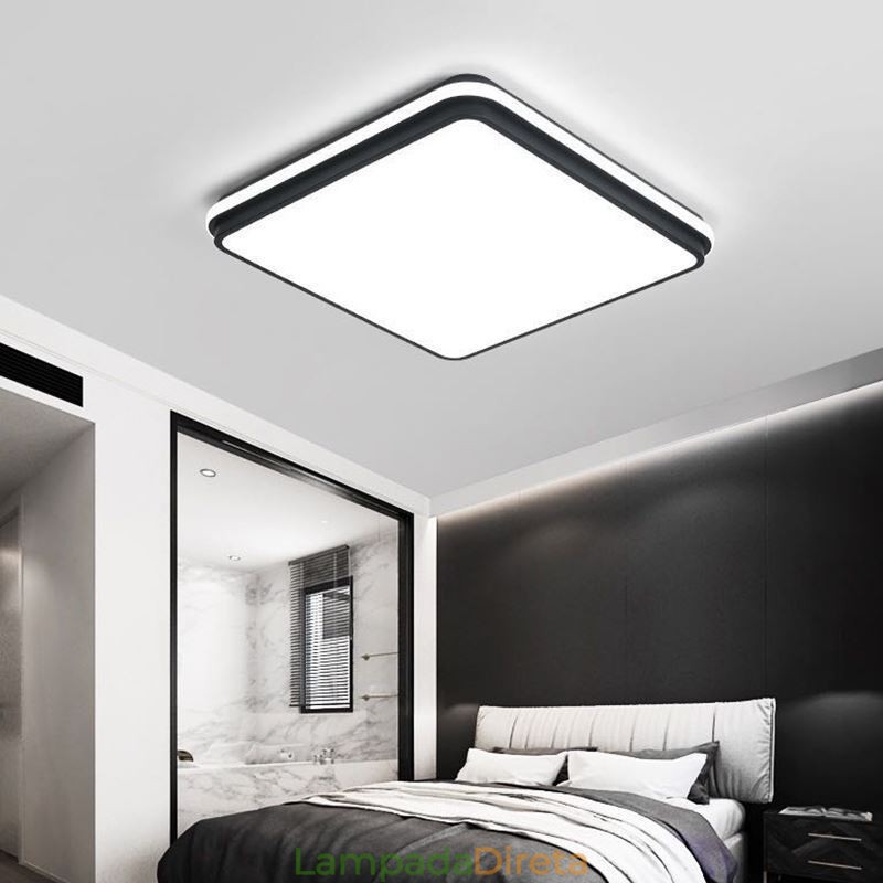 Luminária de teto quadrada minimalista embutida, iluminação acrílica moderna