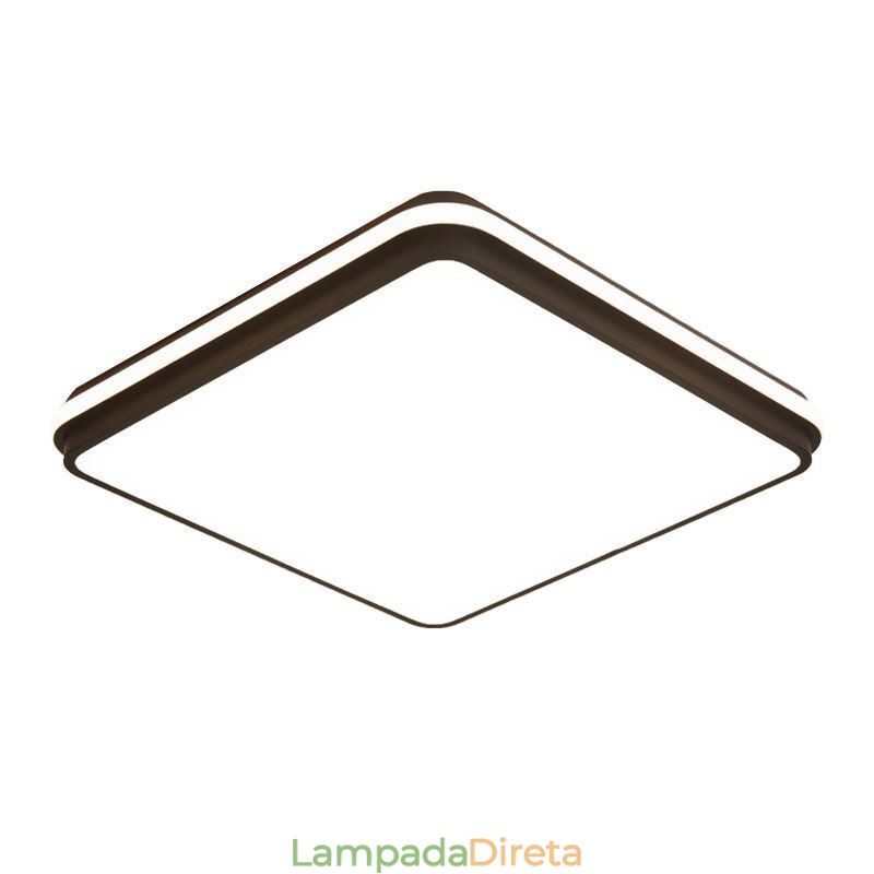 Luminária de teto quadrada minimalista embutida, iluminação acrílica moderna