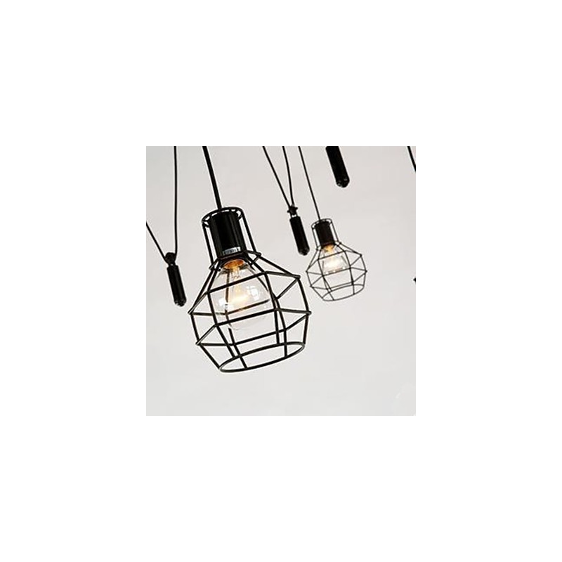 Lustre de jantar sentado, lâmpadas e lanternas americanas, gaiolas minúsculas, droplight