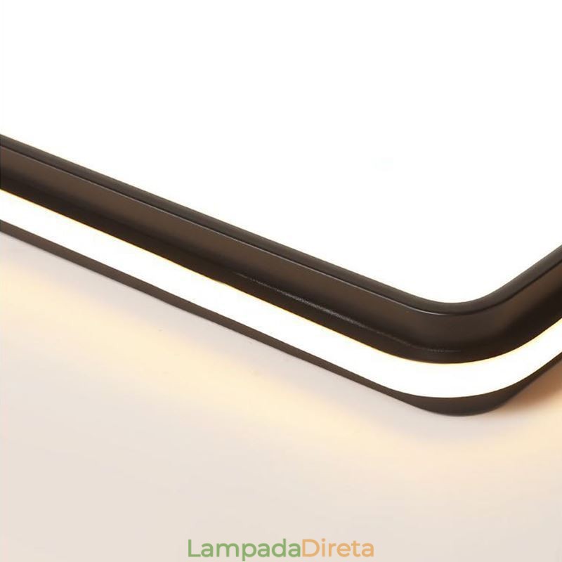 Luminária de teto quadrada minimalista embutida, iluminação acrílica moderna