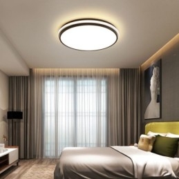 Luminária de teto circular minimalista embutida, iluminação acrílica moderna