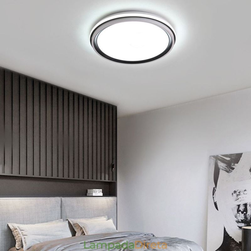 Luminária de teto circular minimalista embutida, iluminação acrílica moderna