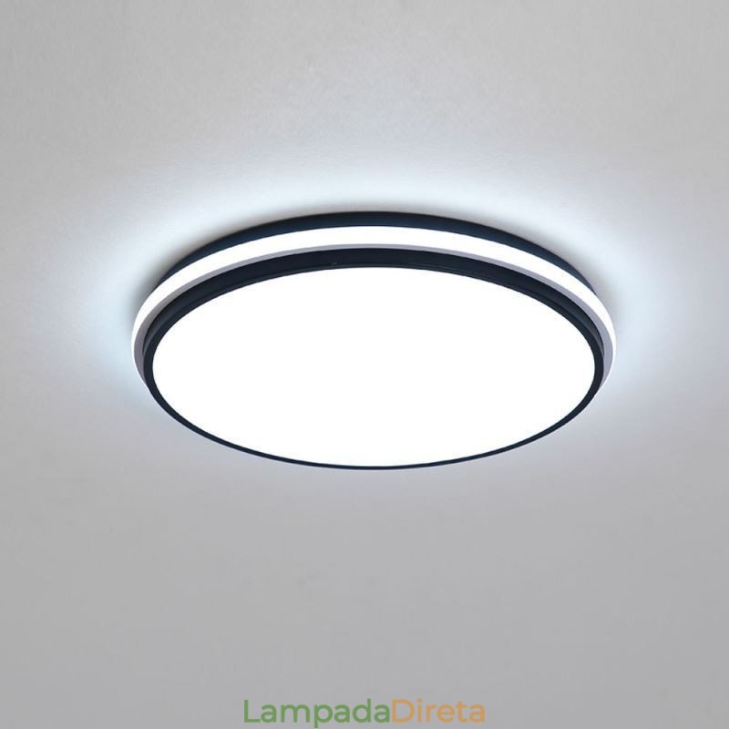 Luminária de teto circular minimalista embutida, iluminação acrílica moderna