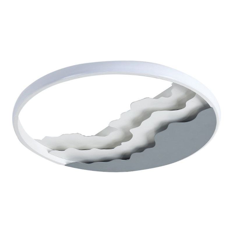 Luminária de teto acrílica redonda embutida em formato de onda única