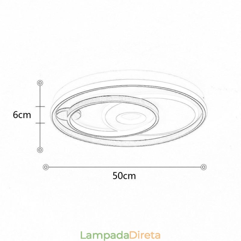 Luminária de teto redonda sobreposta embutida moderna de acrílico