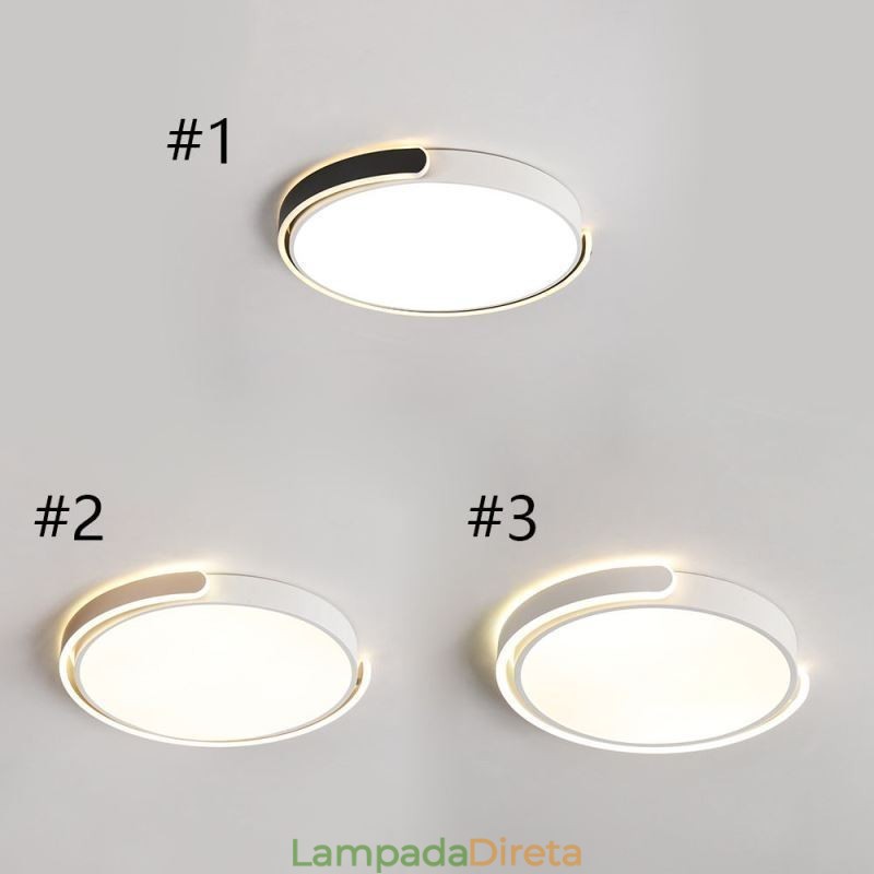Luminária de teto redonda de acrílico embutida