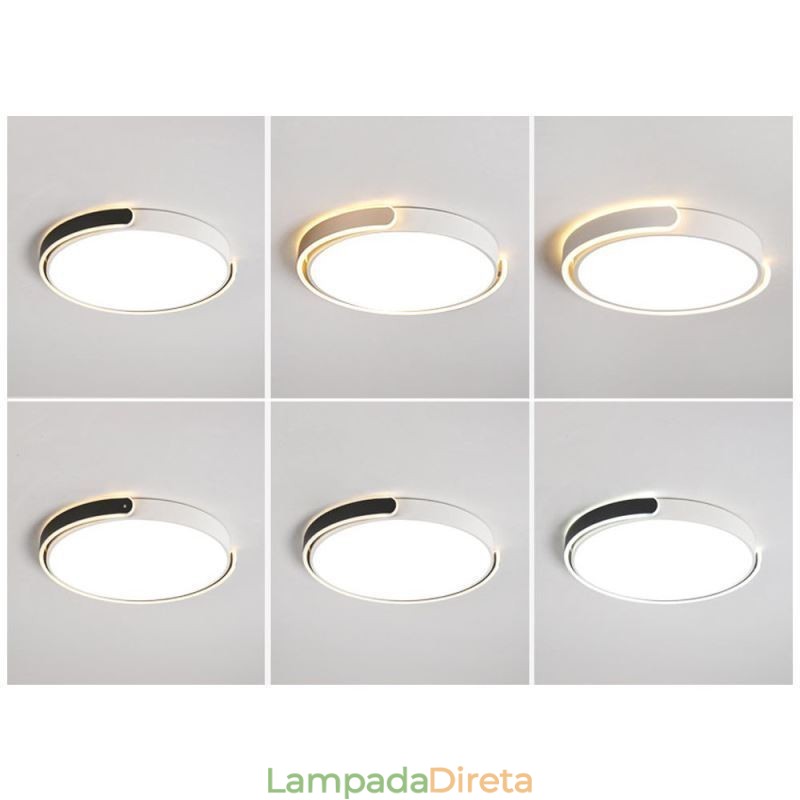 Luminária de teto redonda de acrílico embutida