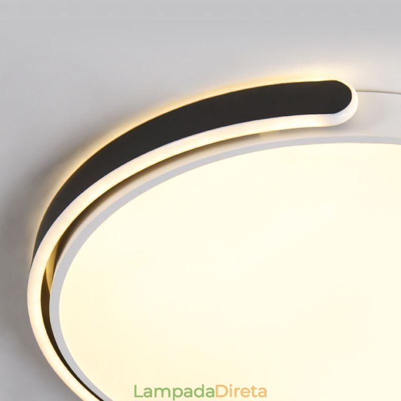 Luminária de teto redonda de acrílico embutida