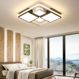 Luminária de teto moderna embutida em acrílico quadrado preto e branco
