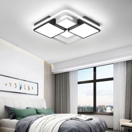 Luminária de teto moderna embutida em acrílico quadrado preto e branco