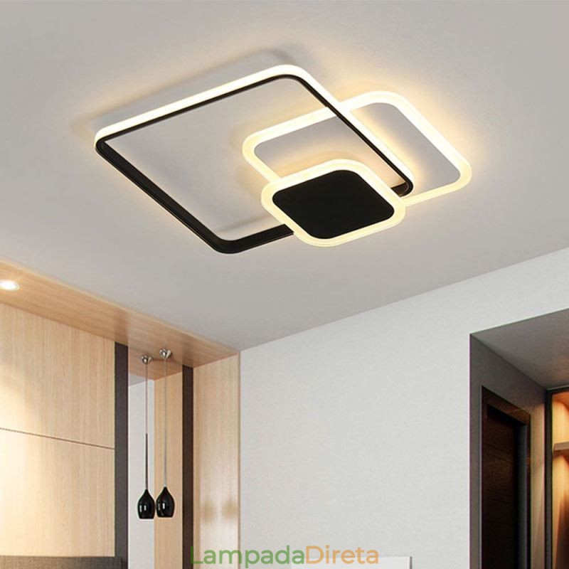 Molduras quadradas Luminária de teto decorativa embutida