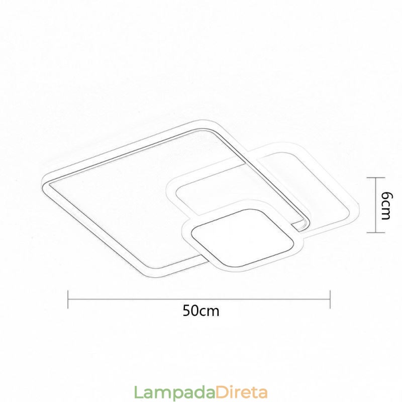 Molduras quadradas Luminária de teto decorativa embutida