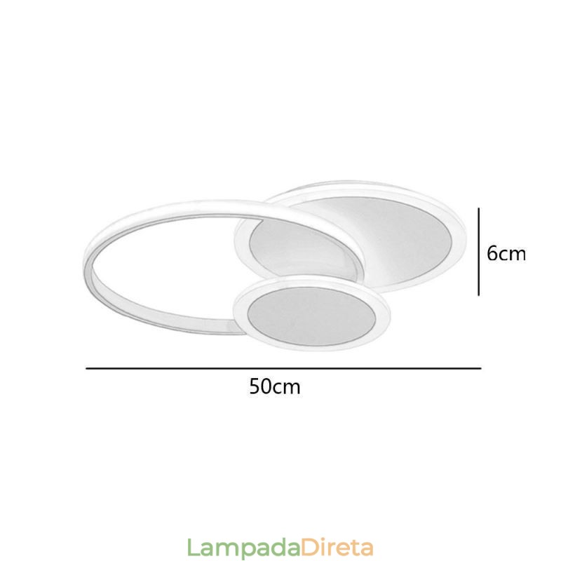 Luminária de teto redonda embutida moderna em acrílico