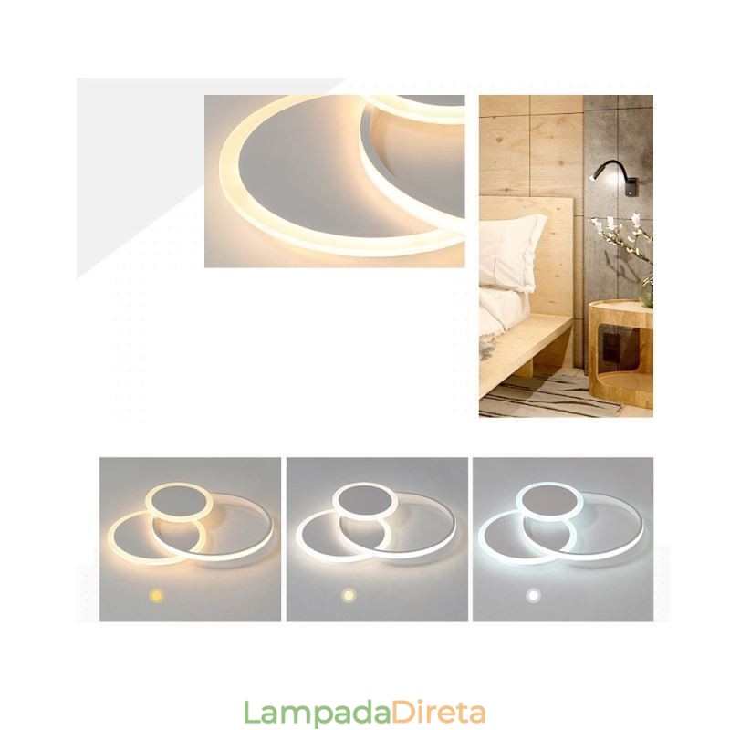 Luminária de teto redonda embutida moderna em acrílico