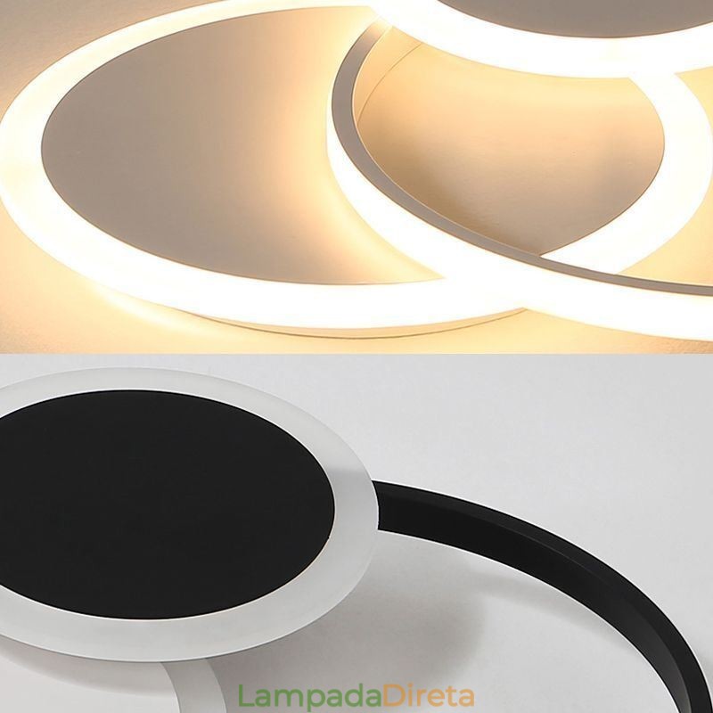 Luminária de teto redonda embutida moderna em acrílico