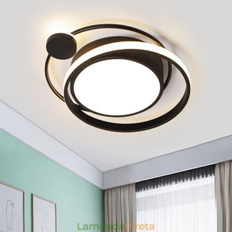 Luminária de teto circular contemporânea embutida