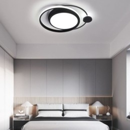 Luminária de teto circular contemporânea embutida