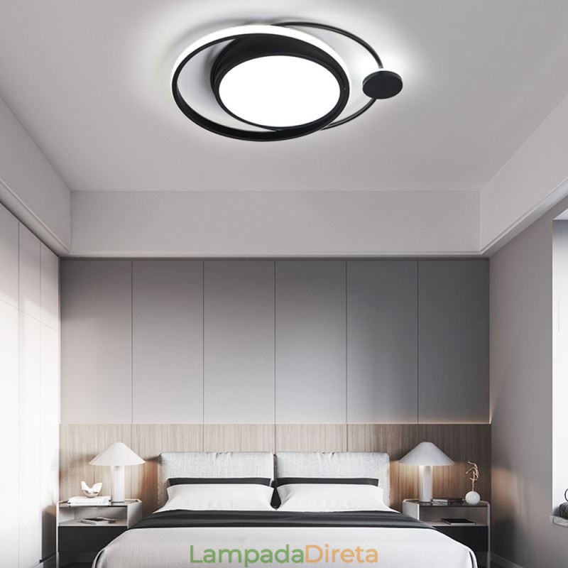Luminária de teto circular contemporânea embutida