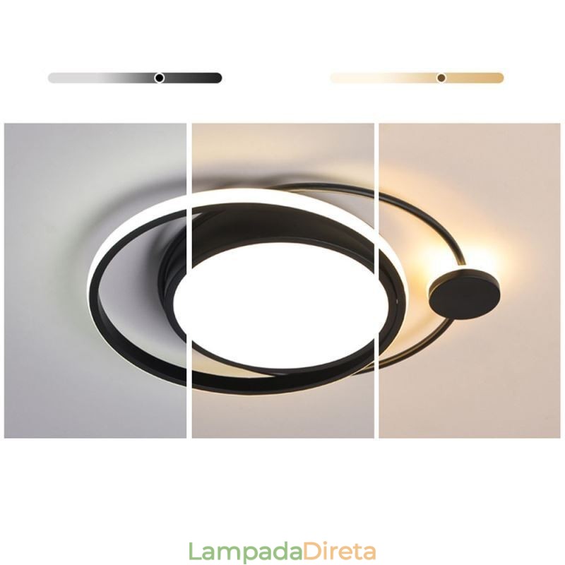 Luminária de teto circular contemporânea embutida