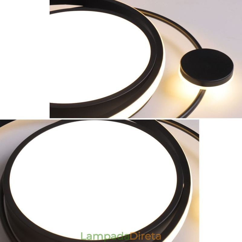 Luminária de teto circular contemporânea embutida