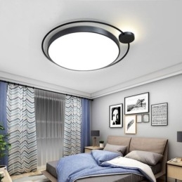 Luminária de teto acrílica redonda de estilo simples com montagem embutida