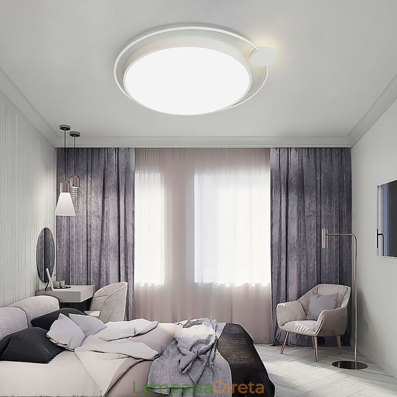 Luminária de teto acrílica redonda de estilo simples com montagem embutida