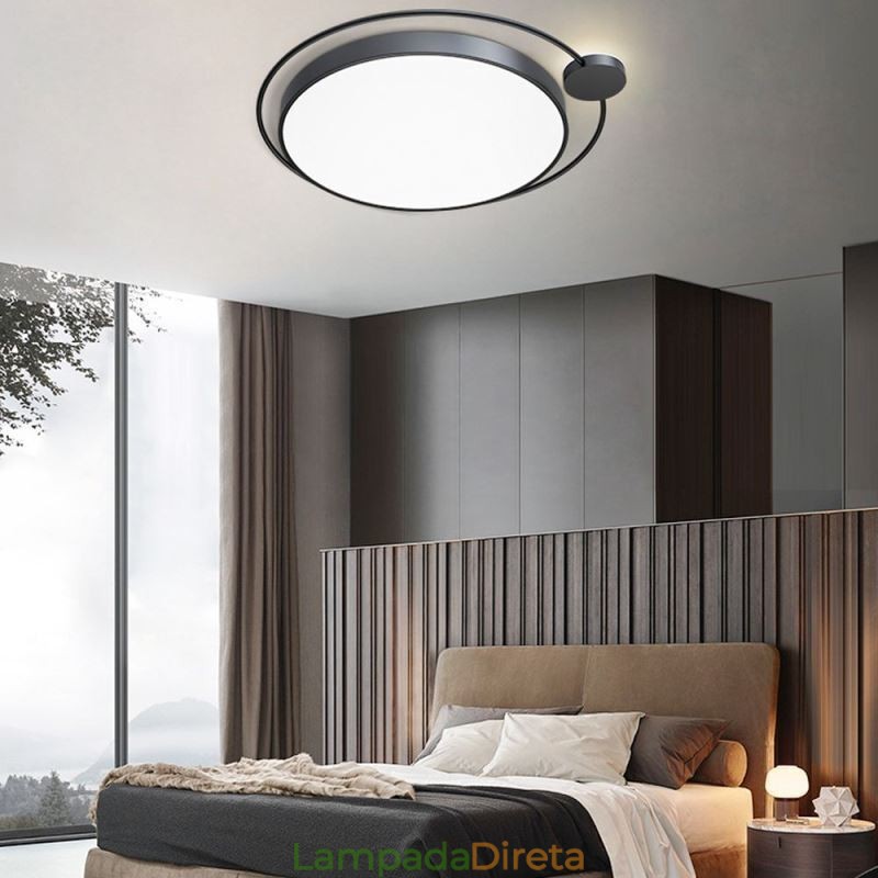 Luminária de teto acrílica redonda de estilo simples com montagem embutida