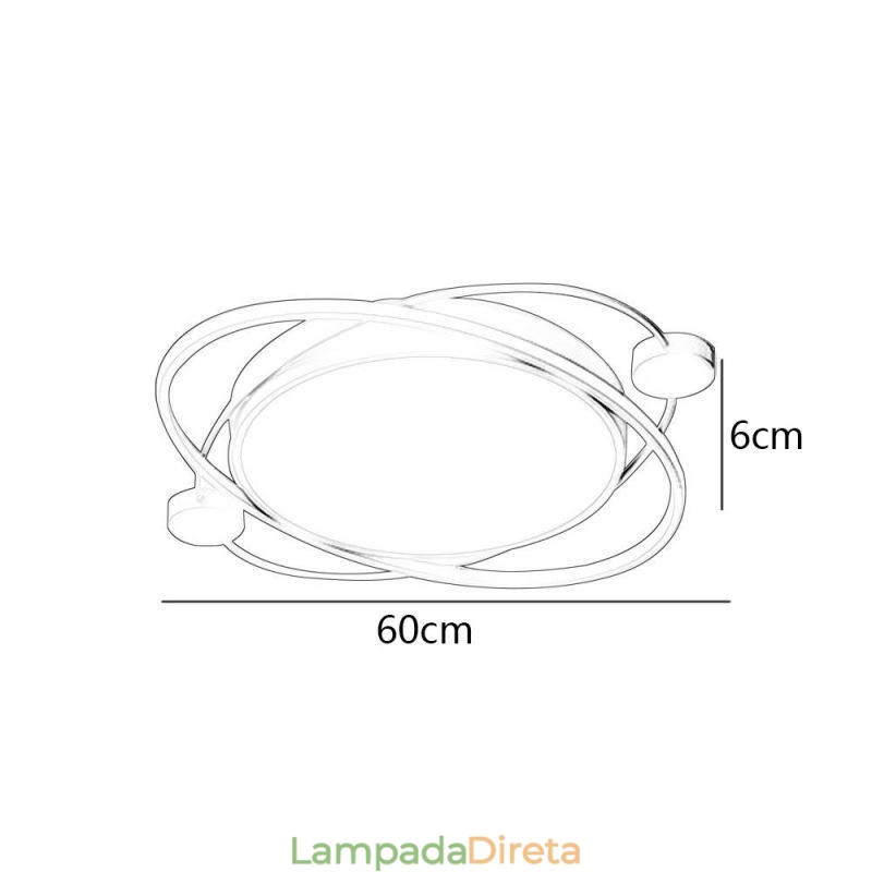 Luminária de teto moderna Planeta Luminária de teto embutida