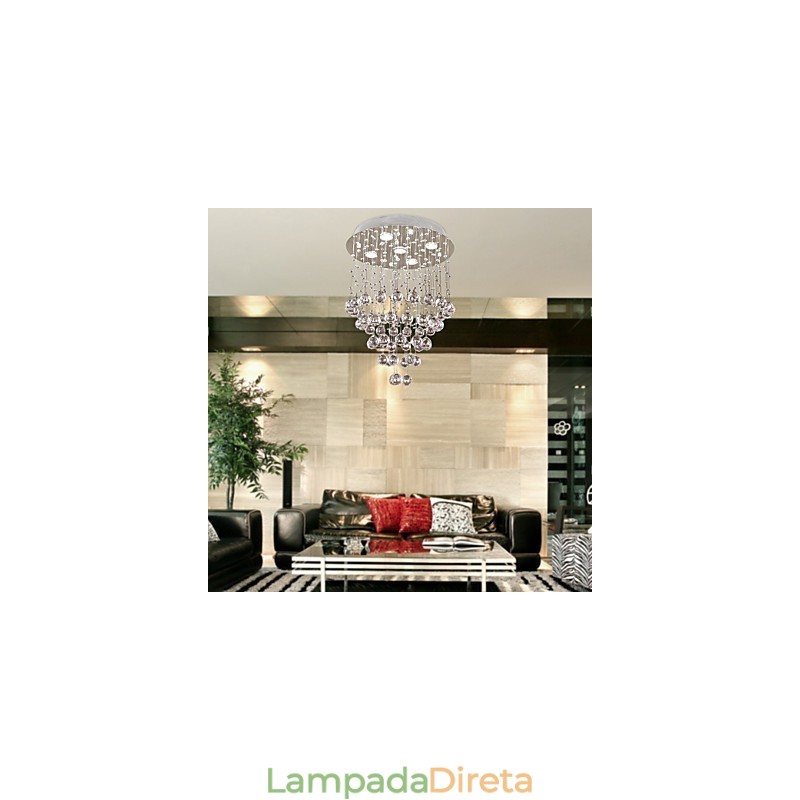 Lustre de Cristal com 5 luzes Design (Cristal K9)