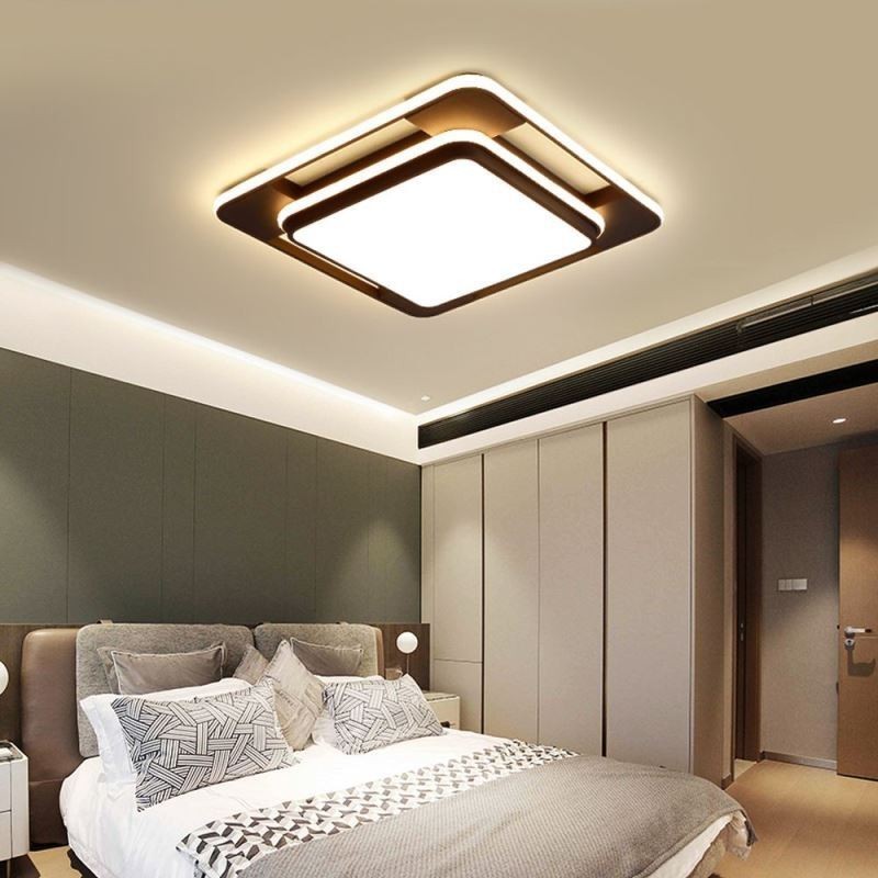 Iluminação de teto quadrada moderna e minimalista embutida