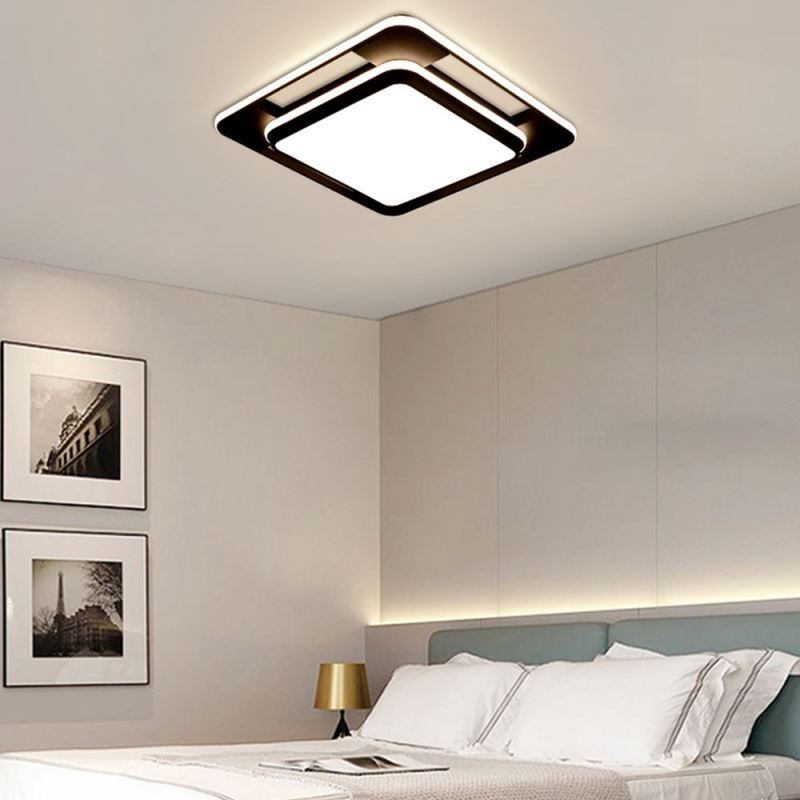 Iluminação de teto quadrada moderna e minimalista embutida