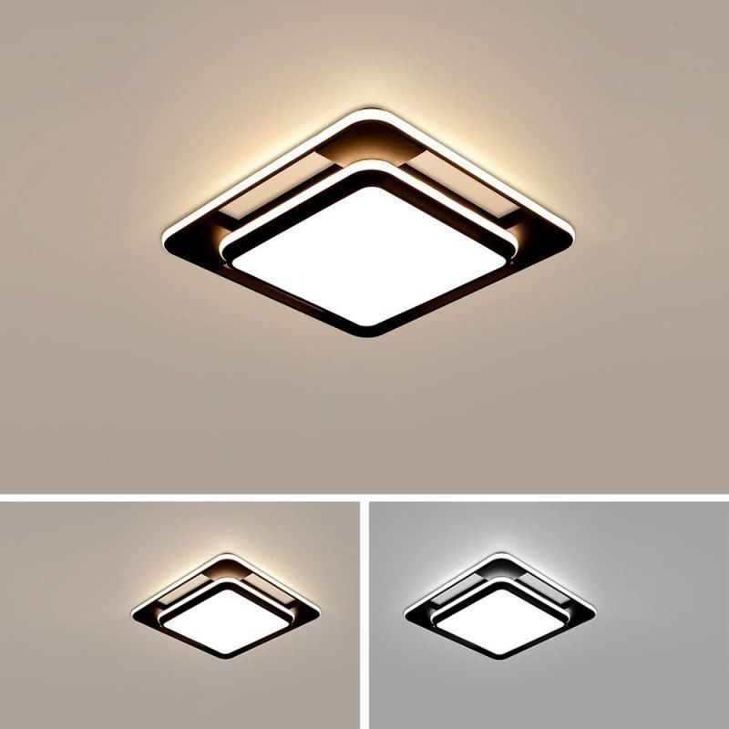 Iluminação de teto quadrada moderna e minimalista embutida