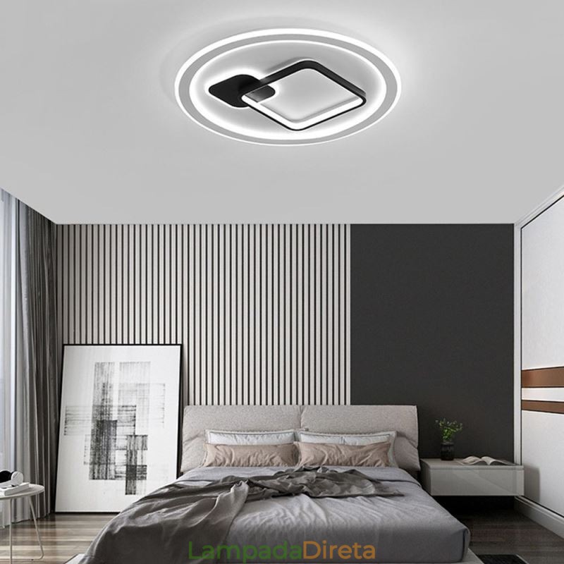 Luminária de teto moderna minimalista redonda e quadrada embutida