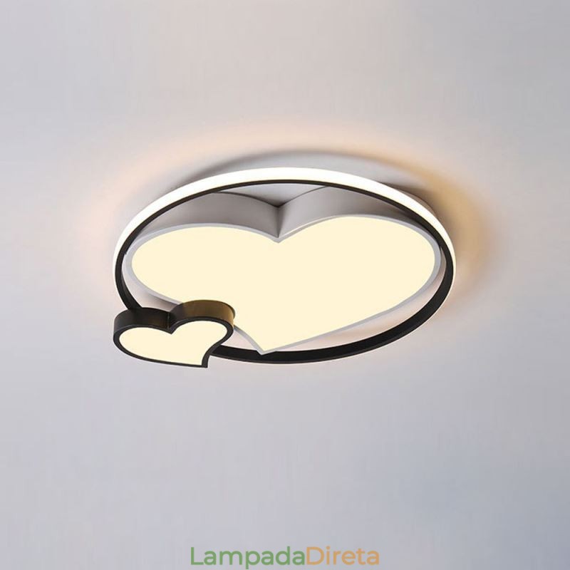 Luminária de teto embutida Double Hearts Iluminação decorativa