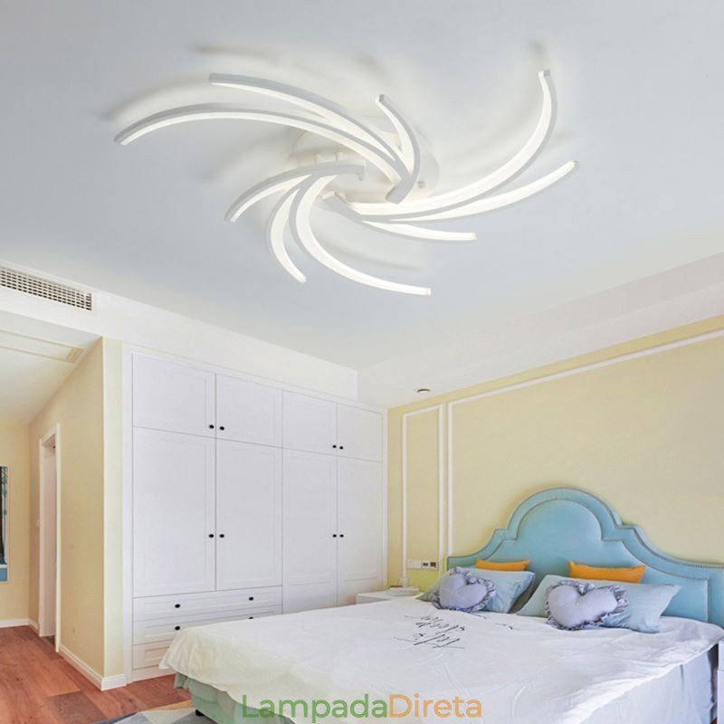 Luminária de teto linear irregular embutida Iluminação moderna